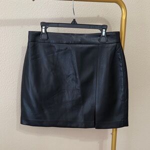 Wilfred Black Leather Mini Skirt